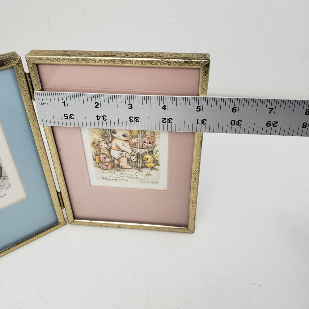 Jody Bergsma LE Lithograph Prints Gold‎ Filigree Frame Nursery Decor Baby Shower - Picture 5 of 6